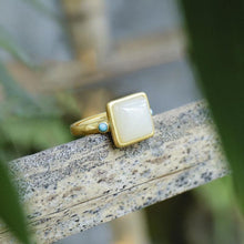 Load image into Gallery viewer, Natural Fine White Jade Opening Resizable Ring Vintage Style Women&#39;s Jewelry
