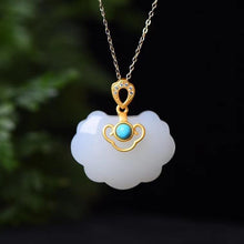 Load image into Gallery viewer, Natural Fine White Jade Pendant Necklace Vintage Style Women&#39;s Jewelry
