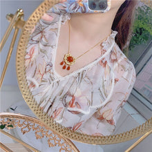 Load image into Gallery viewer, Natural Southern Red Agate Tassel Pendant Necklace Ethnic Retro Style Luxury Women&#39;s Silver Jewelry
