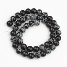 Load image into Gallery viewer, Natural Snowflake Obsidian 4-12mm Round Beads Strand for DIY Jewelry Making
