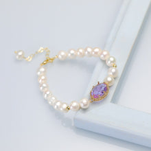 Load image into Gallery viewer, Naturnal Baroque Pearl Beaded with Crystal Charm Bracelet
