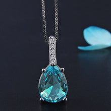 Load image into Gallery viewer, Ocean Memories Natural Blue Topaz Pendant Necklace 925 Sterling Silver
