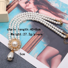 Load image into Gallery viewer, Luxury French Design Double Strand Pearl Beaded Pendant Necklace
