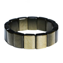 Load image into Gallery viewer, Handcrafted Natural Golden Obsidian Square Beaded Bracelet Bangle
