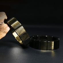 Load image into Gallery viewer, Handcrafted Natural Golden Obsidian Square Beaded Bracelet Bangle
