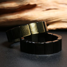 Load image into Gallery viewer, Handcrafted Natural Golden Obsidian Square Beaded Bracelet Bangle
