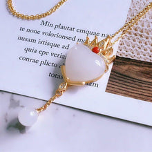 Load image into Gallery viewer, Natural Fine White Jade Love Heart Tassel Pendant Necklace Vintage Retro Light Luxury Charm Women&#39;s Silver Jewelry
