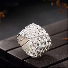 Load image into Gallery viewer, S925 Sterling Silver Original Design Rope Opening Adjustable Women&#39;s Ring
