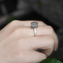 Load image into Gallery viewer, New S925 Sterling Silver Tibetan Retro Small Bead Charm Opening Adjustable Couple Ring
