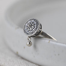 Load image into Gallery viewer, New S925 Sterling Silver Tibetan Retro Small Bead Charm Opening Adjustable Couple Ring
