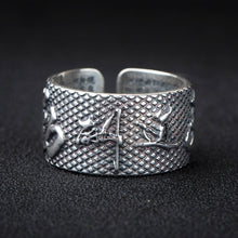 Load image into Gallery viewer, S925  Silver Vintage Style Retro Men&#39;s Ring Niche Design Meditation Open Ring
