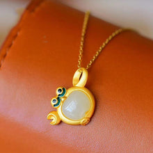 Load image into Gallery viewer, Silver Inlaid Natural Fine White Jade Cute Crab Pendant Necklace Women Charm Original Brand Jewelry
