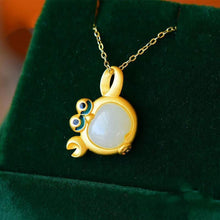 Load image into Gallery viewer, Silver Inlaid Natural Fine White Jade Cute Crab Pendant Necklace Women Charm Original Brand Jewelry
