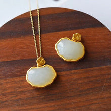 Load image into Gallery viewer, Silver Inlaid Natural Fine White Jade Pendant Necklace Vintage Style Retro Unique Craft Women&#39;s Brand Jewelry
