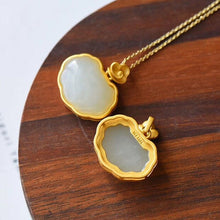 Load image into Gallery viewer, Silver Inlaid Natural Fine White Jade Pendant Necklace Vintage Style Retro Unique Craft Women&#39;s Brand Jewelry
