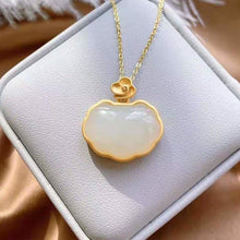 Load image into Gallery viewer, Silver Inlaid Natural Fine White Jade Pendant Necklace Vintage Style Retro Unique Craft Women&#39;s Brand Jewelry
