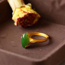 Load image into Gallery viewer, Lokaloca Natural Jasper Jade Opening Adjustable Ring
