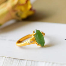 Load image into Gallery viewer, Lokaloca Natural Jasper Jade Opening Adjustable Ring
