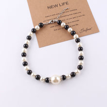 Load image into Gallery viewer, White Black Pearl Beaded Choker Necklaces for Ladies
