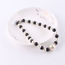 Load image into Gallery viewer, White Black Pearl Beaded Choker Necklaces for Ladies
