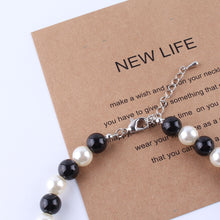 Load image into Gallery viewer, White Black Pearl Beaded Choker Necklaces for Ladies
