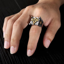 Load image into Gallery viewer, Thai Silver Moon Geometric Ring Designer Original Unique Craft Punk Style Men&#39;s Jewelry
