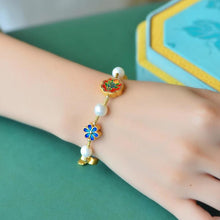 Load image into Gallery viewer, New Boho Craftsmanship Inlaid Enamel Porcelain Pearl Bracelet Ethnic Style Ladies Jewelry
