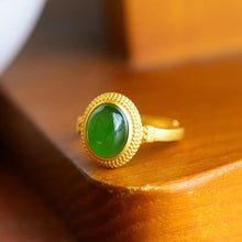 Load image into Gallery viewer, Lokaloca Natural Fine Jade Simple Ladies Open Adjustable Ring
