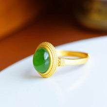 Load image into Gallery viewer, Lokaloca Natural Fine Jade Simple Ladies Open Adjustable Ring
