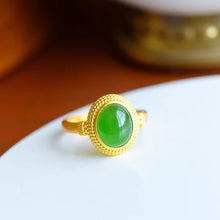 Load image into Gallery viewer, Lokaloca Natural Fine Jade Simple Ladies Open Adjustable Ring
