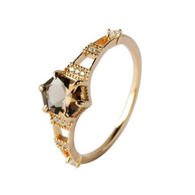 Load image into Gallery viewer, City Series Hexagonal Natural Zircon Opening Adjustable Ring Luxury Design Charm Women Silver Jewelry
