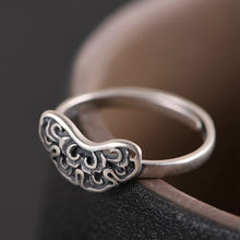 Load image into Gallery viewer, Designer Original Craft Auspicious Cloud Open Ring Vintage Retro  Charm Women&#39;s Silver Jewelry
