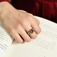 Load image into Gallery viewer, Amethyst Irregular-shaped Open Ring Luxury Charm Women&#39;s Silver Jewelry
