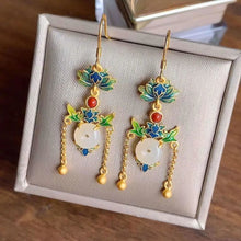 Load image into Gallery viewer, Boho Enamel Porcelain Original Tassel Earrings Vintage Retro Style Luxury Elegant Charm Women&#39;s Jewelry
