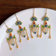 Load image into Gallery viewer, Boho Enamel Porcelain Original Tassel Earrings Vintage Retro Style Luxury Elegant Charm Women&#39;s Jewelry
