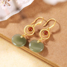 Load image into Gallery viewer, Natural Fine Jade Jasper Earrings Vintage Retro Light Luxury Designer Craftsmanship Charm Women&#39;s Silver Jewelry
