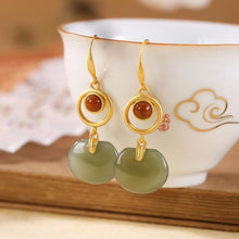 Load image into Gallery viewer, Natural Fine Jade Jasper Earrings Vintage Retro Light Luxury Designer Craftsmanship Charm Women&#39;s Silver Jewelry
