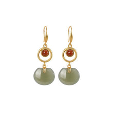 Load image into Gallery viewer, Natural Fine Jade Jasper Earrings Vintage Retro Light Luxury Designer Craftsmanship Charm Women&#39;s Silver Jewelry
