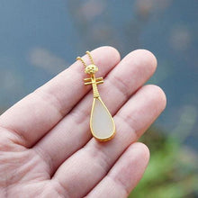 Load image into Gallery viewer, New Natural Fine White Jade Drop-shaped Pendant Necklace Exquisite and Elegant Ladies Silver Jewelry
