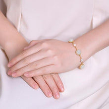 Load image into Gallery viewer, Lokaloca New Inlaid Natural Fine White Jade Chalcedony Bracelet
