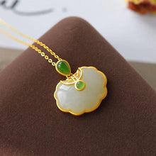 Load image into Gallery viewer, Original  Silver Natural Fine White Jade Pendant Female Auspicious Jewelry For Lady
