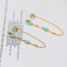 Load image into Gallery viewer, Original Turquoise Long Tassel Earrings Vintage Retro Unique Craft Luxury Christmas Gift
