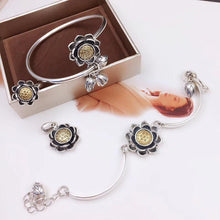 Load image into Gallery viewer, Original Design Thai Silver Lotus Bracelet Vintage Style Retro Creative Craftsmanship Charm Women Silver Jewelry
