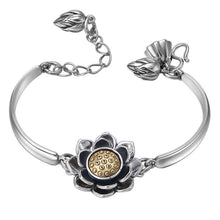 Load image into Gallery viewer, Original Design Thai Silver Lotus Bracelet Vintage Style Retro Creative Craftsmanship Charm Women Silver Jewelry
