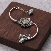 Load image into Gallery viewer, Original Design Thai Silver Lotus Bracelet Vintage Style Retro Creative Craftsmanship Charm Women Silver Jewelry
