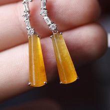 Load image into Gallery viewer, Original Design Craftsmanship Honey Yellow Chalcedony Earrings Vintage Retro Charm Women&#39;s Brand Jewelry
