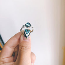 Load image into Gallery viewer, Original Design Creative Topaz Opening Adjustable Ring Boho Charm Retro Women&#39;s Brand Silver Jewelry
