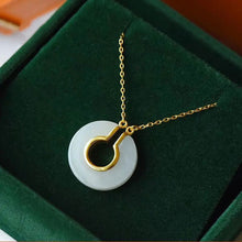 Load image into Gallery viewer, Original Design Natural Fine White Jade Pendant Necklace Vintage Retro Style Creative Women&#39;s Silver Jewelry
