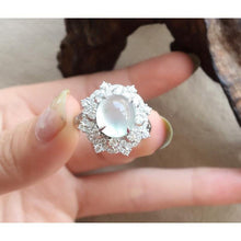 Load image into Gallery viewer, Original Design Natural Chalcedony Snowflake Opening Adjustable Ring Shining Charm Ladies Silver Jewelry
