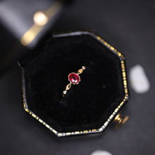 Load image into Gallery viewer, Original Design Oval Faceted Ruby Opening Adjustable Ring Creative Luxury Charm Women Silver Jewelry
